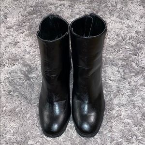 Faux Mate Leather Boots